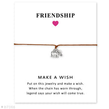 Load image into Gallery viewer, Bicycle Bike Charm Card Bracelets Bronze Jewelry Light Brown Wax Cords Women Men Girl Boy Christmas Gift