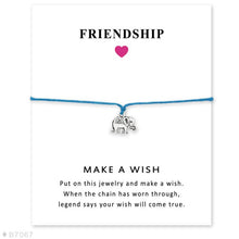 Load image into Gallery viewer, Bicycle Bike Charm Card Bracelets Bronze Jewelry Light Brown Wax Cords Women Men Girl Boy Christmas Gift